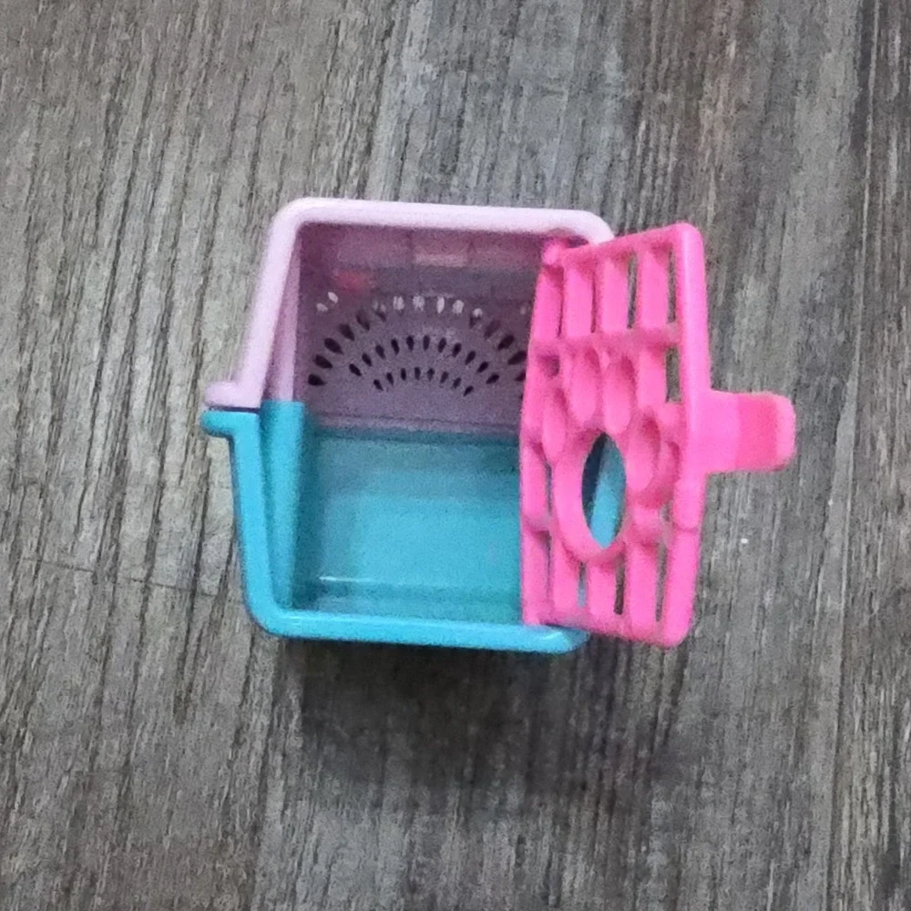 Mattel Barbie Doll Pet Boutique Dog Cat Carrier Pink Teal Embossed Carrier